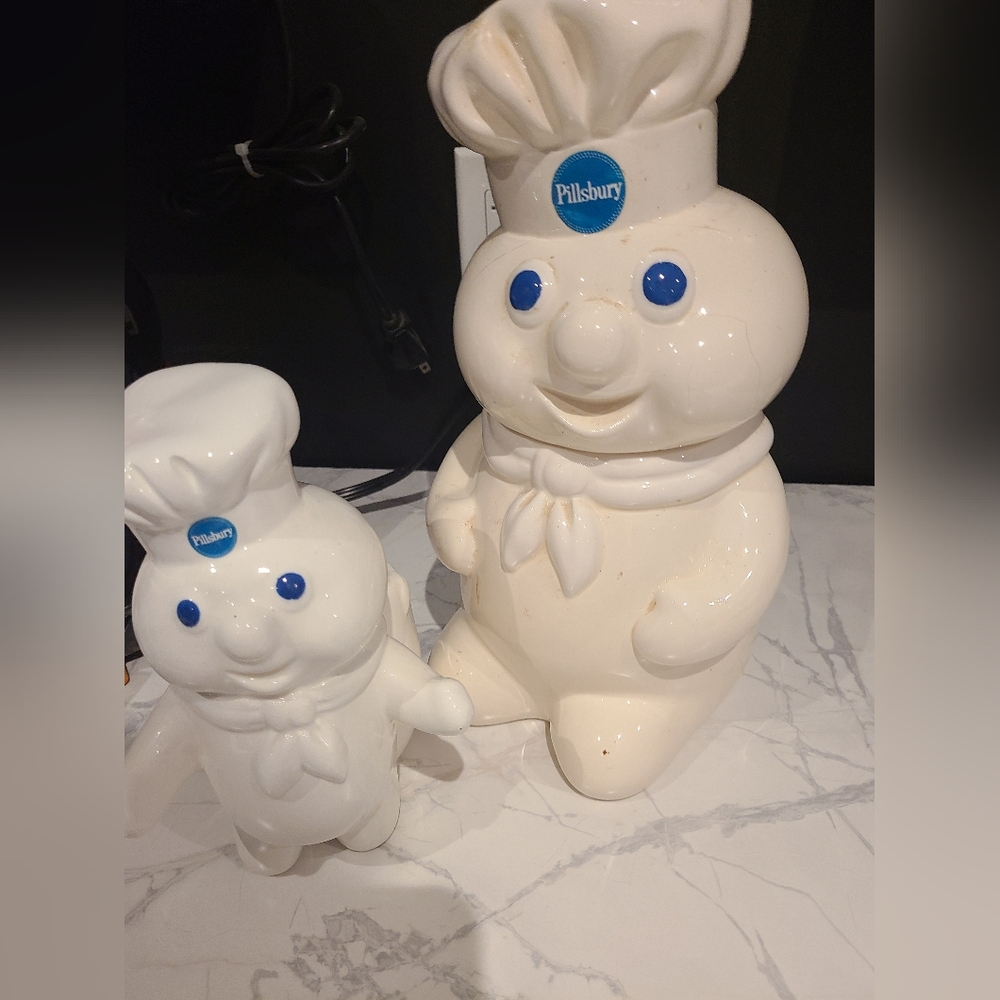 Pillsbury Doughboy Cookie Jar And Spoon Rest (Vintage Hard To Find)